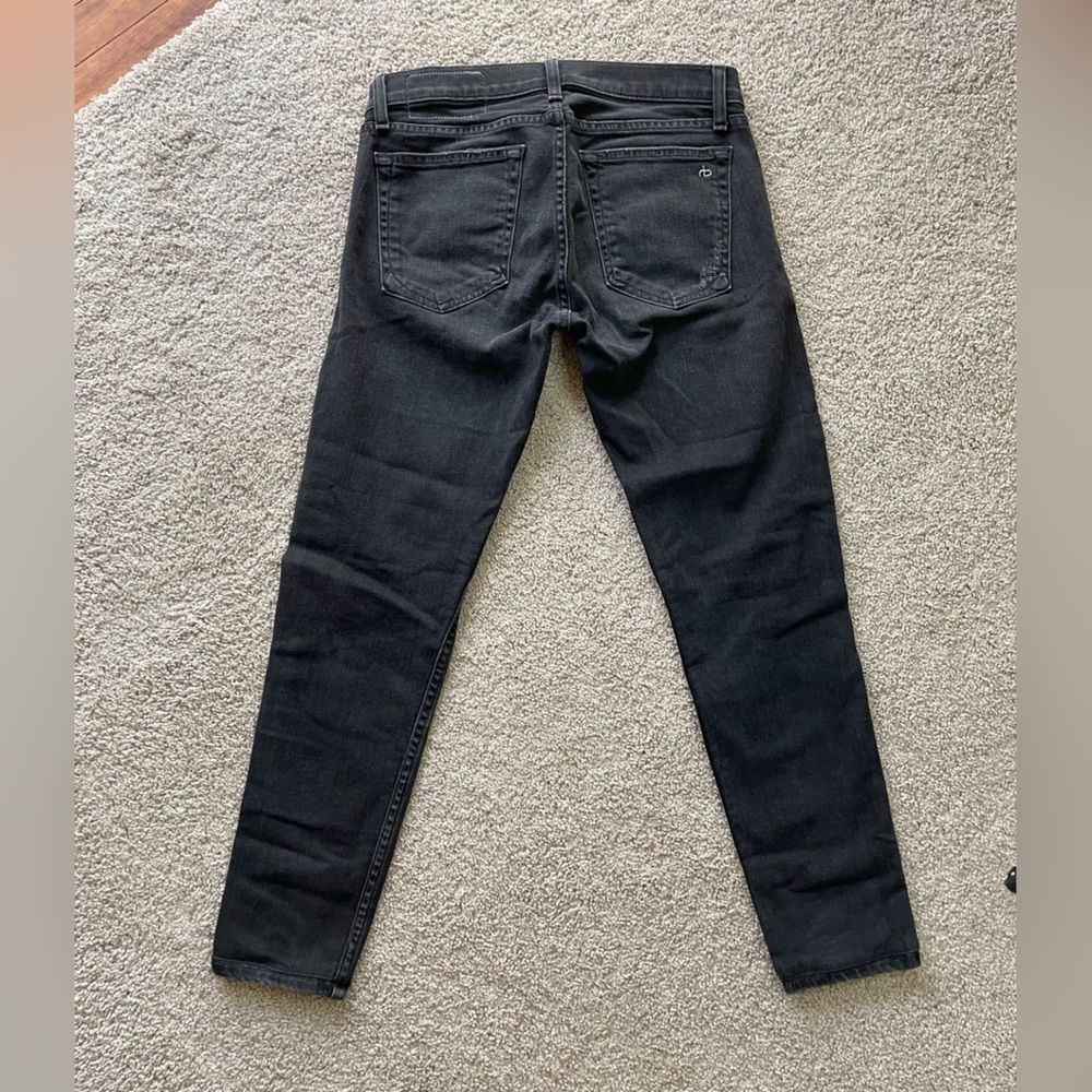 Rag and Bone Skinny Distressed Black Jeans - Picture 10 of 12